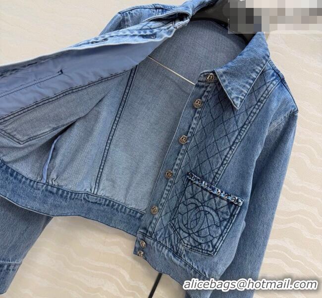 Top Quality Chanel Cotton Denim Jacket CH031112 Blue 2026