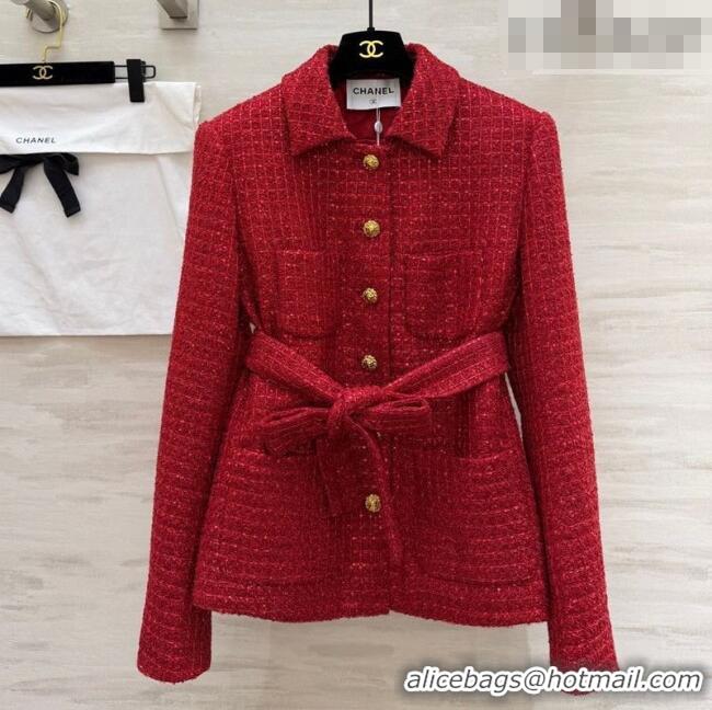 Top Grade Chanel Tweed Jacket CH0311012 Red 2026