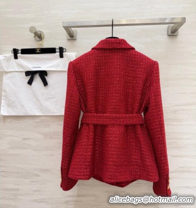 Top Grade Chanel Tweed Jacket CH0311012 Red 2026