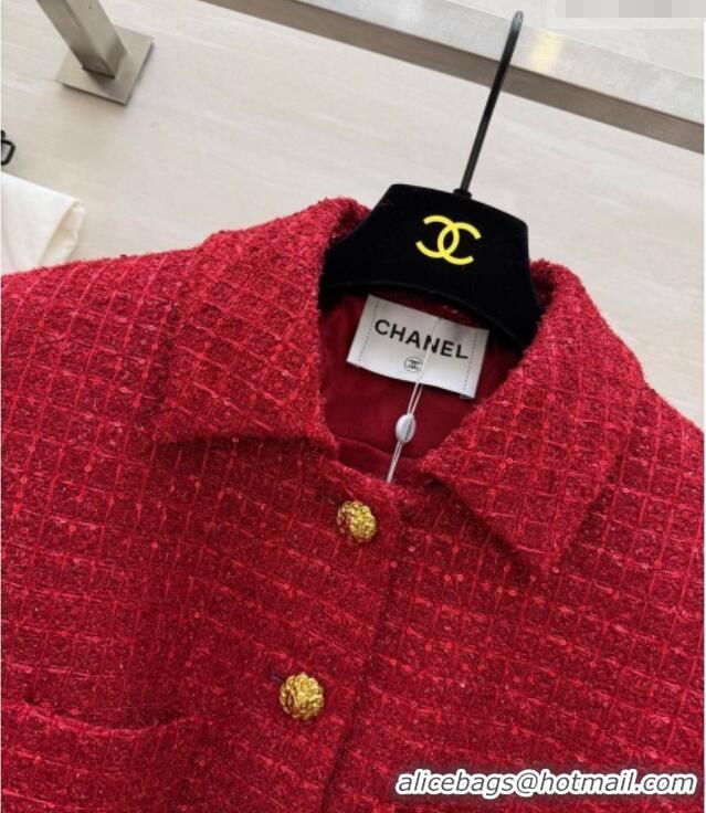 Top Grade Chanel Tweed Jacket CH0311012 Red 2026