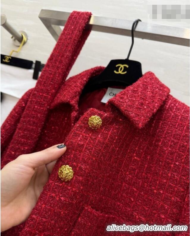 Top Grade Chanel Tweed Jacket CH0311012 Red 2026