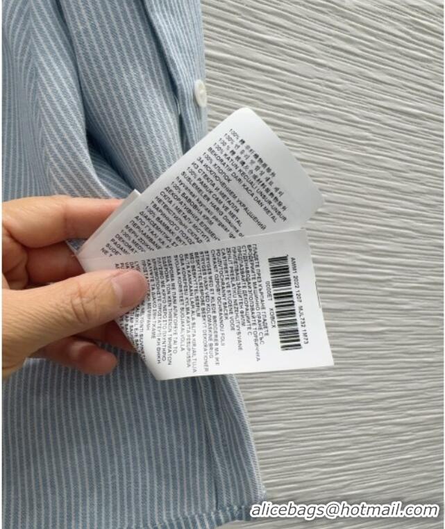 Traditional Discount Miu Miu Cotton Striped Shirt MM031101 Blue 2026