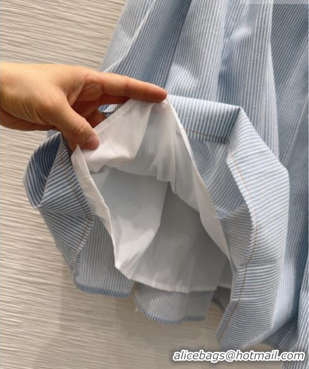 Best Product Miu Miu Cotton Striped Skirt MM031101 Blue 2026