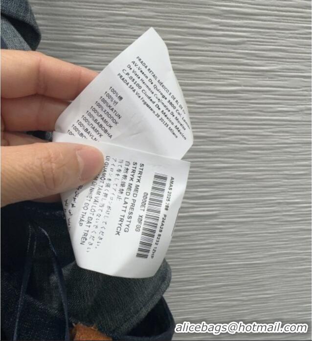 New Design Miu Miu Denim Striped Skirt MM031101 Blue 2026