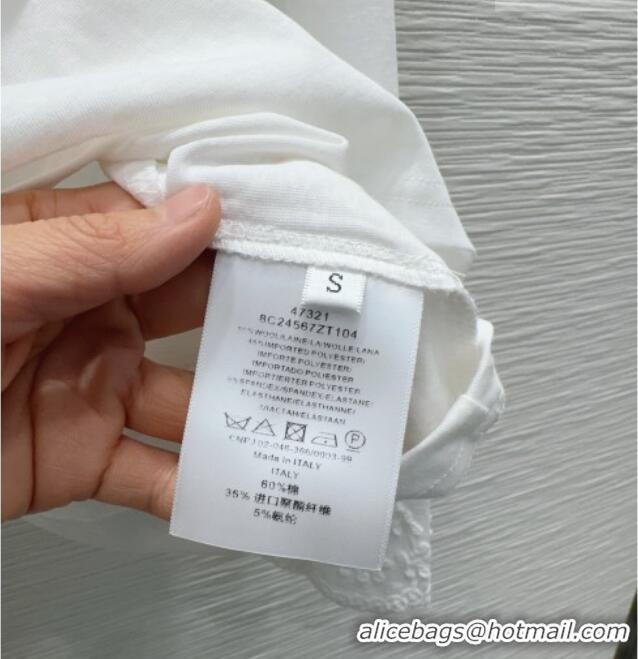 Buy Fashionable Miu Miu Cotton Shirt with Lace MM031102 White 2026