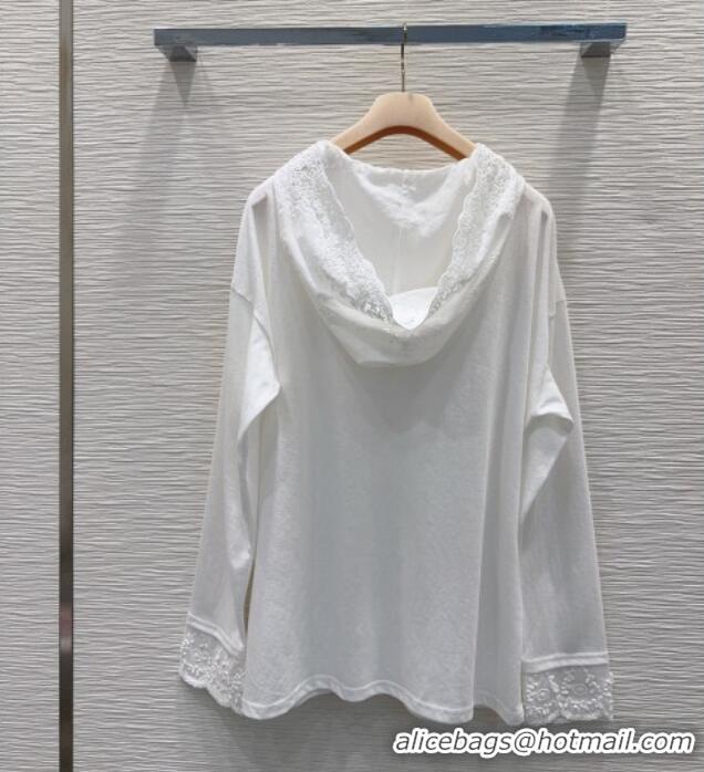 Buy Fashionable Miu Miu Cotton Shirt with Lace MM031102 White 2026