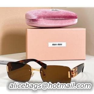 Luxury Discount Miu Miu Sunglasses MU168AV Brown 2026