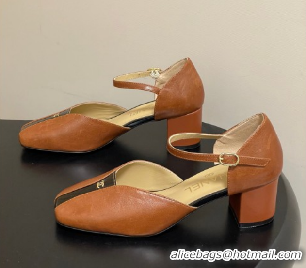 Grade Quality Chanel Lambskin & Patent Leather Mary Janes Pumps 4.5cm CH030611 Brown 2026