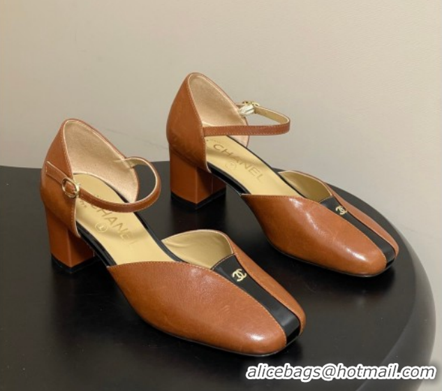 Grade Quality Chanel Lambskin & Patent Leather Mary Janes Pumps 4.5cm CH030611 Brown 2026