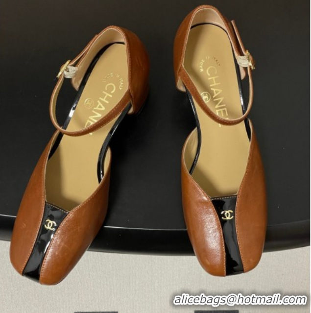 Grade Quality Chanel Lambskin & Patent Leather Mary Janes Pumps 4.5cm CH030611 Brown 2026