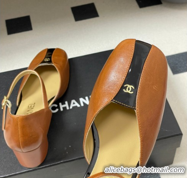 Grade Quality Chanel Lambskin & Patent Leather Mary Janes Pumps 4.5cm CH030611 Brown 2026