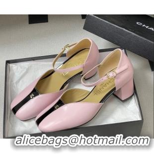 Top Grade Chanel Lambskin & Patent Leather Mary Janes Pumps 4.5cm CH030611 Pink 2026