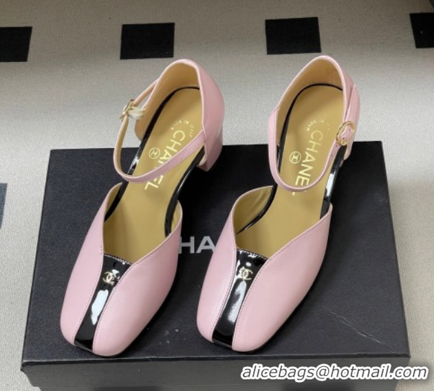 Top Grade Chanel Lambskin & Patent Leather Mary Janes Pumps 4.5cm CH030611 Pink 2026