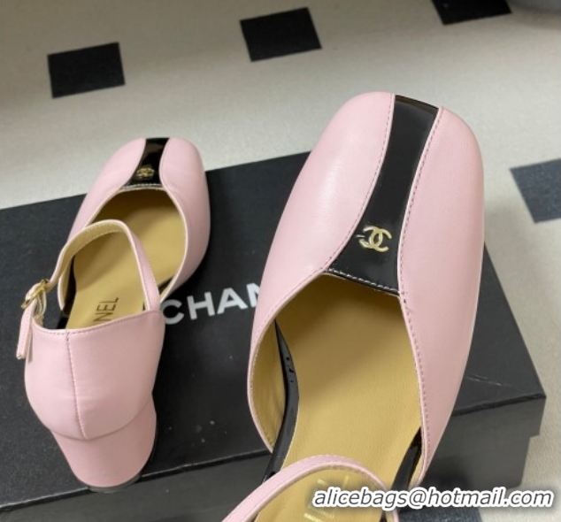 Top Grade Chanel Lambskin & Patent Leather Mary Janes Pumps 4.5cm CH030611 Pink 2026