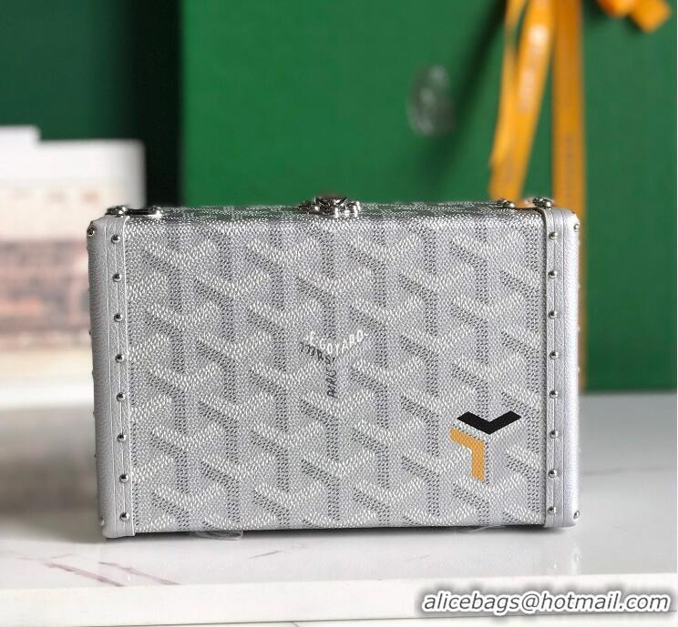 Original Cheap New Goyard Minaudiere Trunk Case Bag G7972 Silver