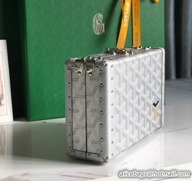 Original Cheap New Goyard Minaudiere Trunk Case Bag G7972 Silver
