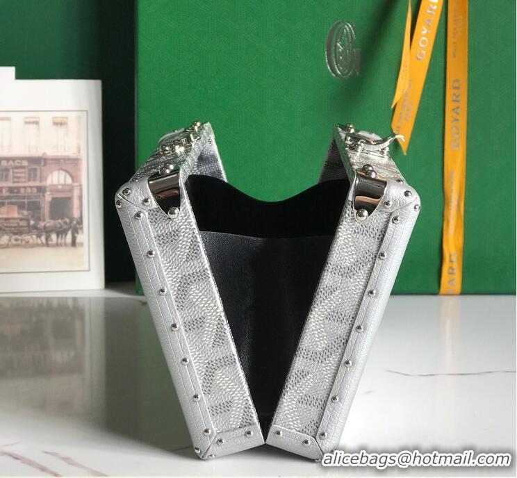 Original Cheap New Goyard Minaudiere Trunk Case Bag G7972 Silver