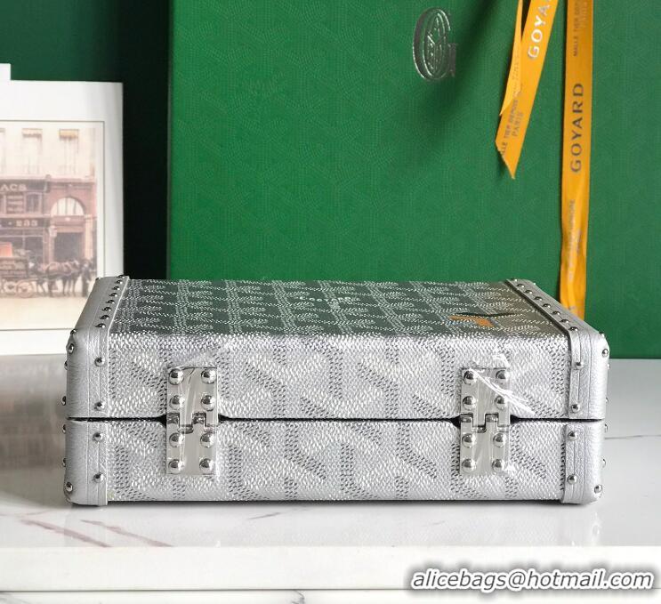 Original Cheap New Goyard Minaudiere Trunk Case Bag G7972 Silver