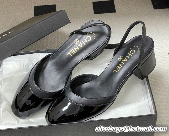 Charming Chanel Lambskin & Patent Calfskin Leather Pumps 4.5cm G47175 Black2 2026