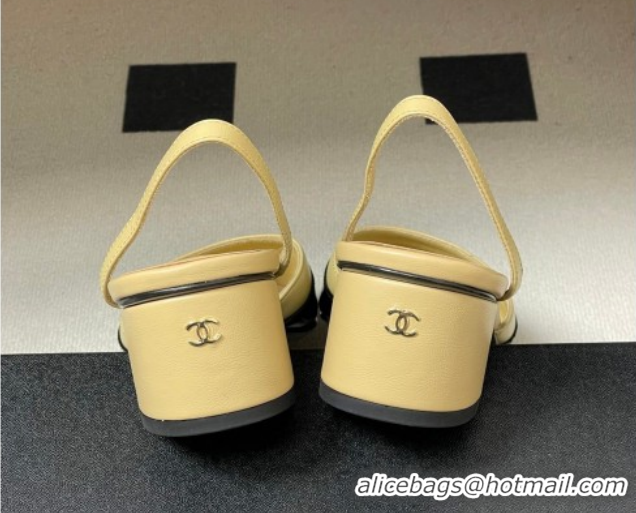 Popular Style Chanel Lambskin & Patent Calfskin Leather Pumps 4.5cm G47175 Beige/Black 2026