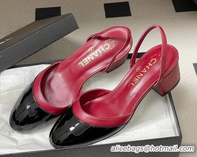 Sophisticated Chanel Lambskin & Patent Calfskin Leather Pumps 4.5cm G47175 Red/Black 2026