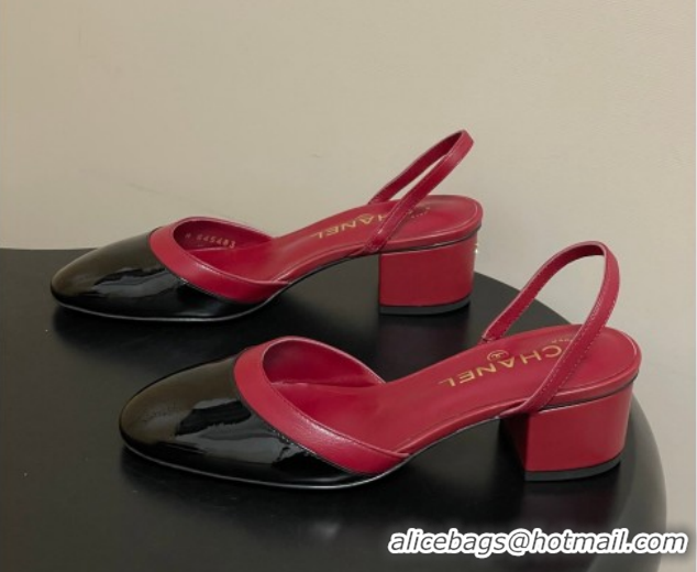 Sophisticated Chanel Lambskin & Patent Calfskin Leather Pumps 4.5cm G47175 Red/Black 2026