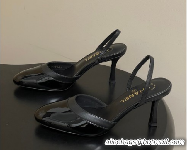 Trendy Design Chanel Lambskin & Patent Calfskin Leather Pumps 7.5cm G47175 Black2 2026