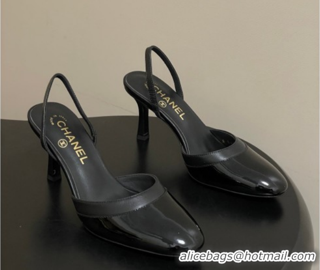Trendy Design Chanel Lambskin & Patent Calfskin Leather Pumps 7.5cm G47175 Black2 2026
