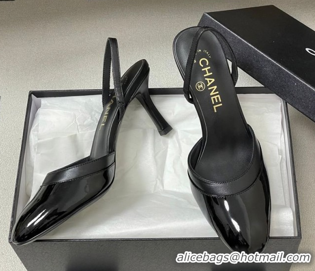 Trendy Design Chanel Lambskin & Patent Calfskin Leather Pumps 7.5cm G47175 Black2 2026