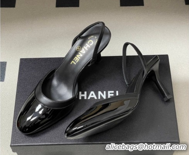 Trendy Design Chanel Lambskin & Patent Calfskin Leather Pumps 7.5cm G47175 Black2 2026