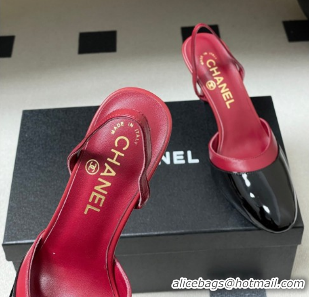 Shop Duplicate Chanel Lambskin & Patent Calfskin Leather Pumps 7.5cm G47175 Red/Black 2026