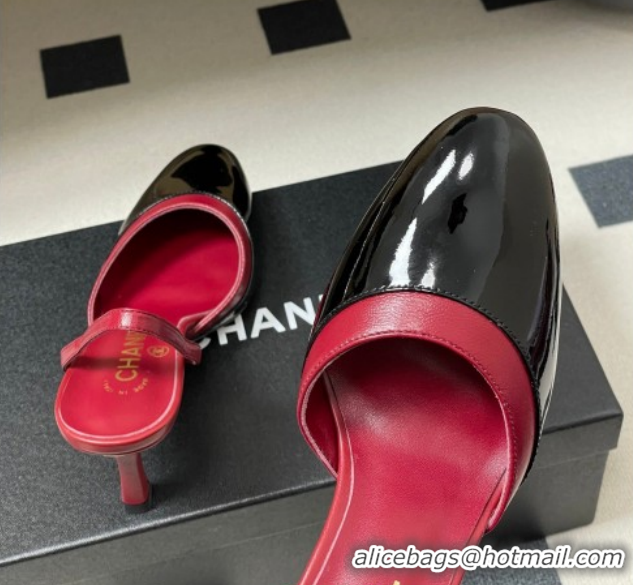 Shop Duplicate Chanel Lambskin & Patent Calfskin Leather Pumps 7.5cm G47175 Red/Black 2026
