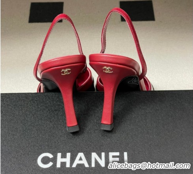 Shop Duplicate Chanel Lambskin & Patent Calfskin Leather Pumps 7.5cm G47175 Red/Black 2026