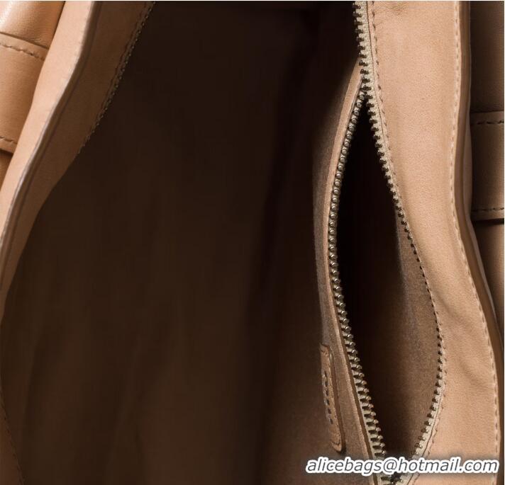 Famous Brand Miu Miu Utilitaire Nappa Leather Shopping Bag 5BG335 Beige