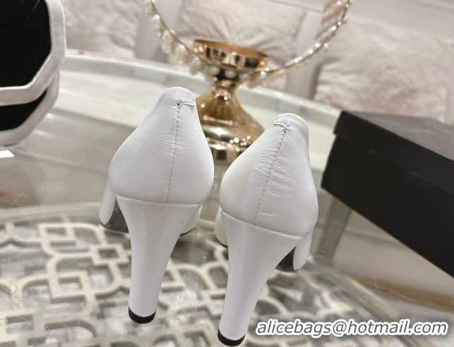 Good Product Chanel Lambskin & Patent Leather Pumps 8.5cm with Camellia Bloom CH030704 White 2026