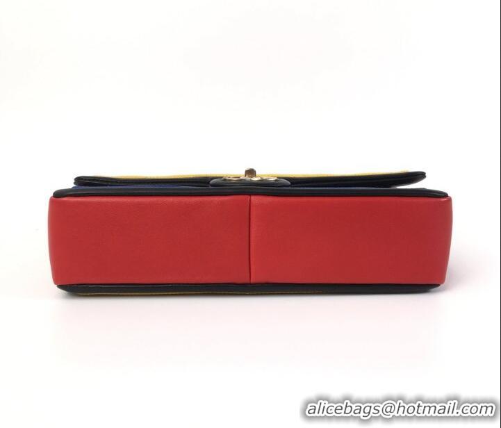 Promotional Chanel Primary Tri-Color Quilted Leather Flap Bag A11112 Multicolor