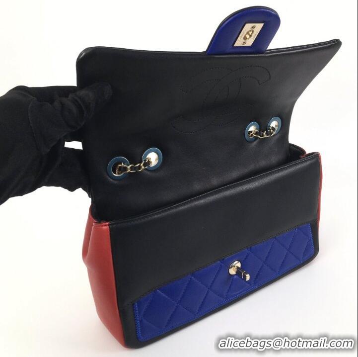Promotional Chanel Primary Tri-Color Quilted Leather Flap Bag A11112 Multicolor