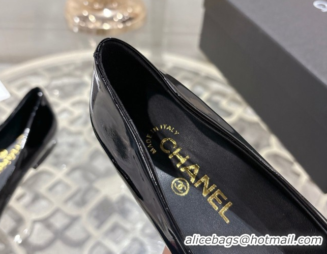 Best Price Chanel Calfskin Patent Leather Pumps 8.5cm with Camellia Bloom CH030704 Black 2026