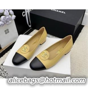 Grade Quality Chanel Calfskin Leather Ballets Flat with Circle CC CH030706 Beige 2026