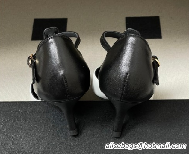 Discount Chanel Lambskin Leather Pumps 7.5cm CH030707 Black/White2 2026