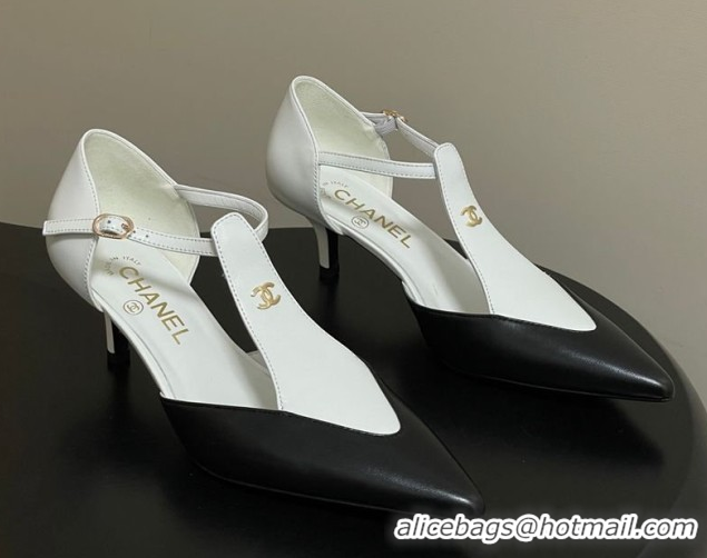 Pretty Style Chanel Lambskin Leather Pumps 7.5cm CH030707 White/Black2 2026