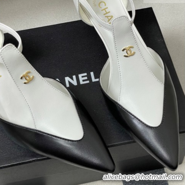 Pretty Style Chanel Lambskin Leather Pumps 7.5cm CH030707 White/Black2 2026