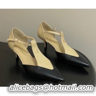 Luxurious Chanel Lambskin Leather Pumps 7.5cm CH030707 Beige/Black 2026