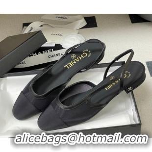 Most Popular Chanel Mesh & Grosgrain Slingbacks Flat G31319 Black 2026