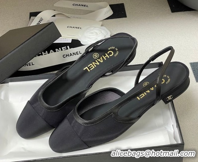 Most Popular Chanel Mesh & Grosgrain Slingbacks Flat G31319 Black 2026