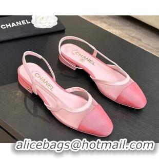 Best Product Chanel Mesh & Grosgrain Slingbacks Flat G31319 Pink 2026