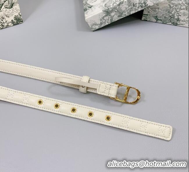 Buy Inexpensive Dior Oblique Leather Belt 2cm with Pearls CD Buckle 0108 White/Gold 2025