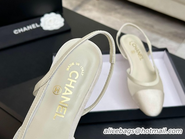 Trendy Design Chanel Mesh & Grosgrain Slingbacks Flat G31319 Ivory 2026