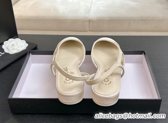 Trendy Design Chanel Mesh & Grosgrain Slingbacks Flat G31319 Ivory 2026