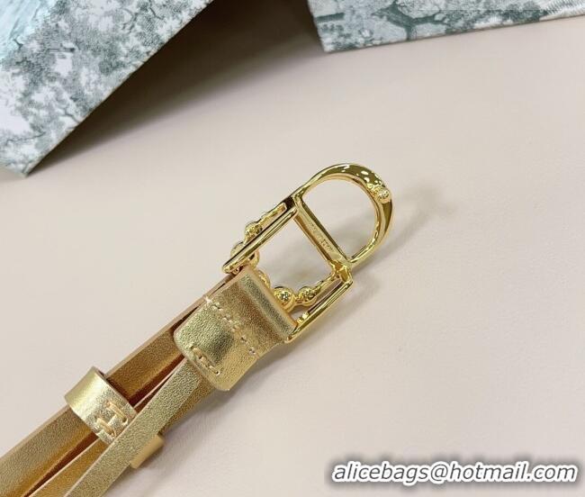 New Design Dior Calfskin Leather Belt 2cm with Pearls CD Buckle 0108 Gold-Tone 2025